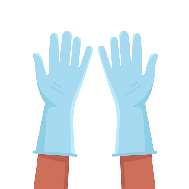 Vecteur gratuit gants de protection bleus illustrés