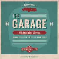 Vecteur gratuit garage affiche dans le style rétro