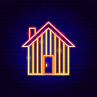 Garden house enseigne au néon. illustration vectorielle de la promotion du bâtiment.