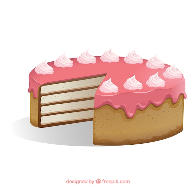 Gâteau réaliste avec glaçage rose