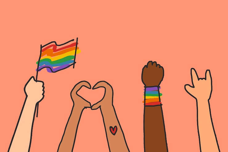 Vecteur gratuit gay pride doodle vecteur style dessiné à la main