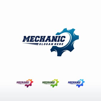Gear logo conçoit template vector, symbole de logo de mécanicien, modèle d'icône de symbole de logo