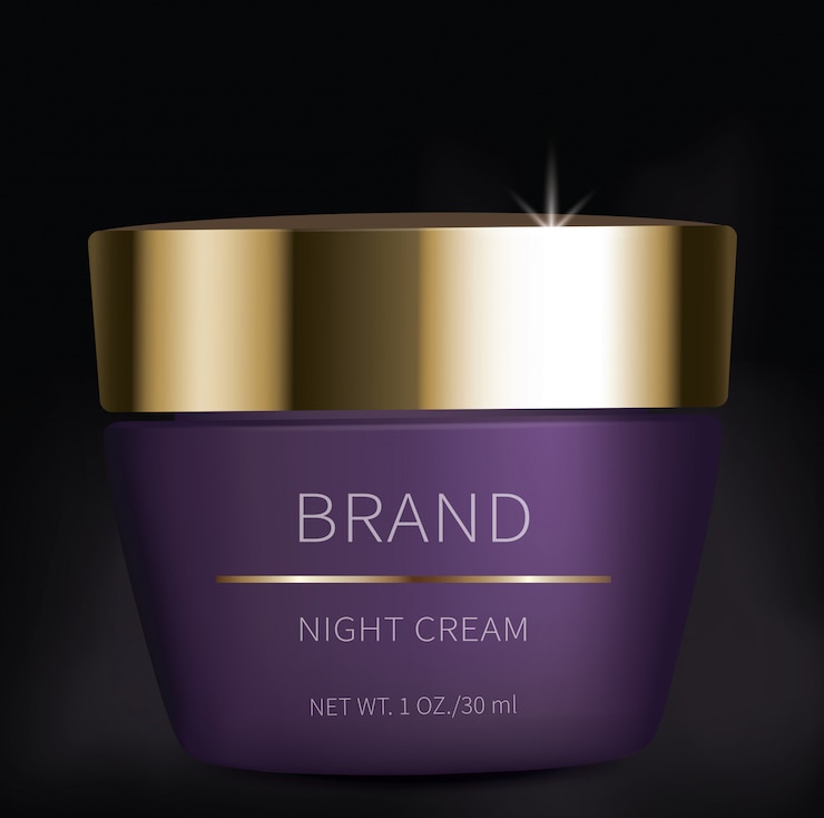 Vecteur gratuit gel cosmétique de nuit pour le soin de la peau des yeux