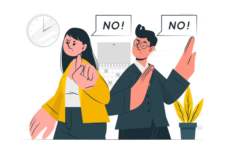 Vecteur gratuit gens d'affaires ne disant aucune illustration de concept