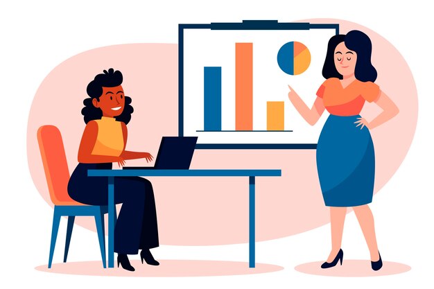 Gens de design plat sur la formation commerciale illustrés