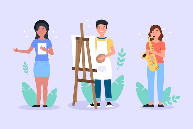 Les gens modernes font des activités culturelles
