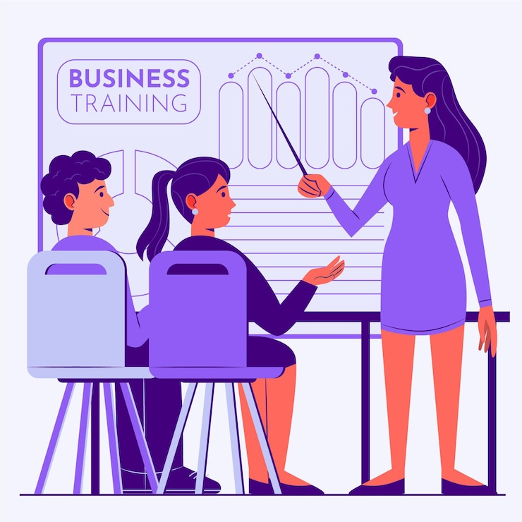 Vecteur gratuit gens plats organiques sur illustration de formation commerciale