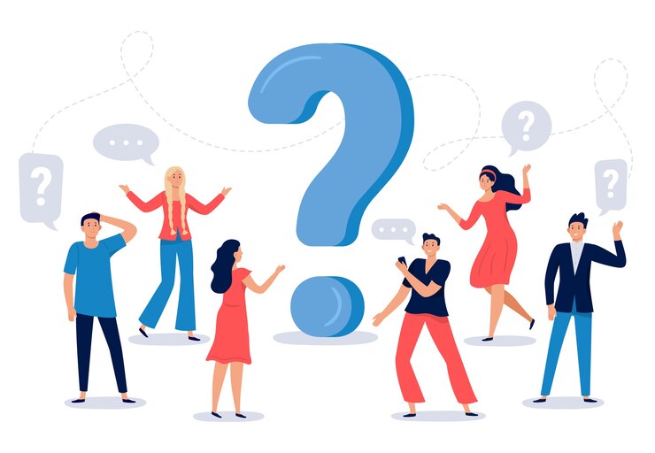 Vecteur gratuit les gens posent des questions