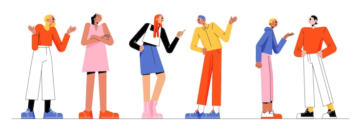 Vecteur gratuit les gens se disputent la querelle dans un conflit entre amis