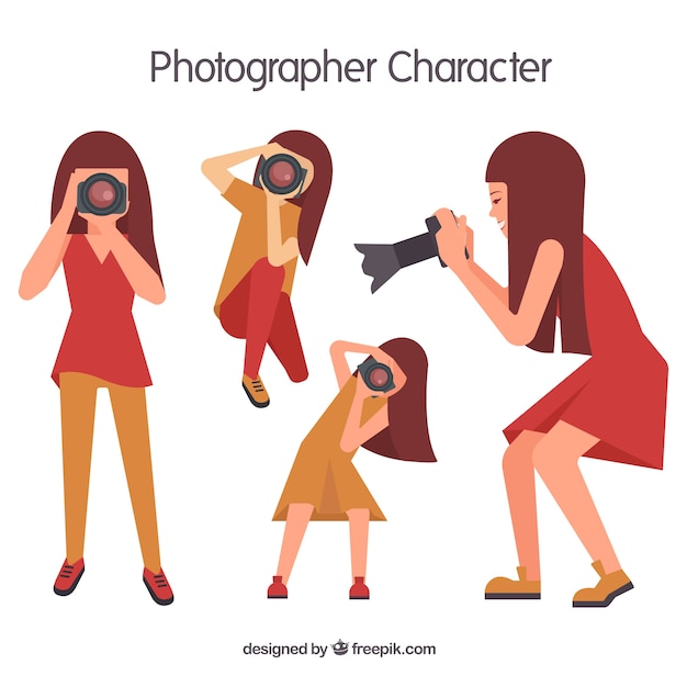 Vecteur gratuit géométrique photographe de fille