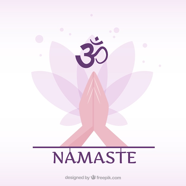 Vecteur gratuit geste de namaste ethnique avec un design plat