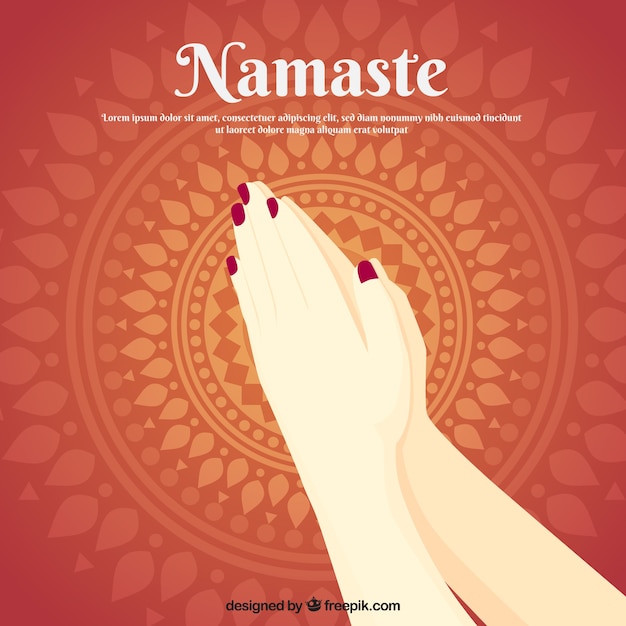 Vecteur gratuit geste namaste avec mandala classique