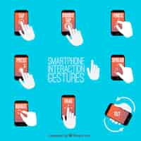 Vecteur gratuit gestes d'interaction smartphone