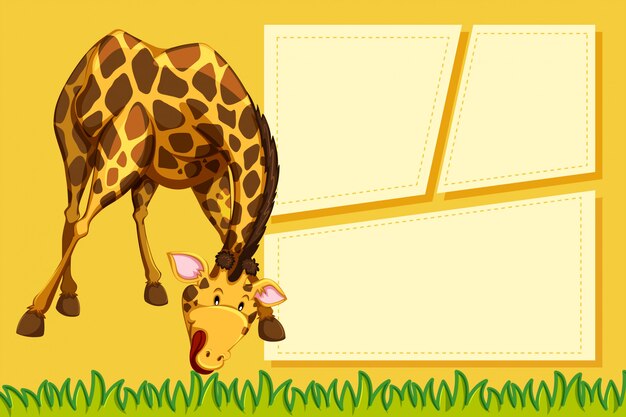 Une girafe sur une note vide