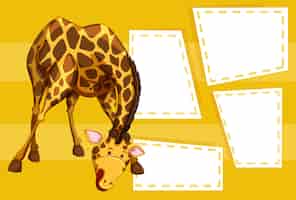 Vecteur gratuit une girafe sur une note vide