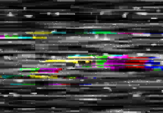 Glitch distorsion numérique des couleurs, ligne, bruit de pixel