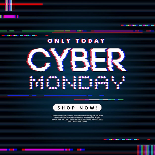 Glitch offre bannière cyber lundi