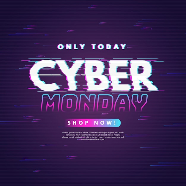 Glitch Promo Bannière Cyber Lundi