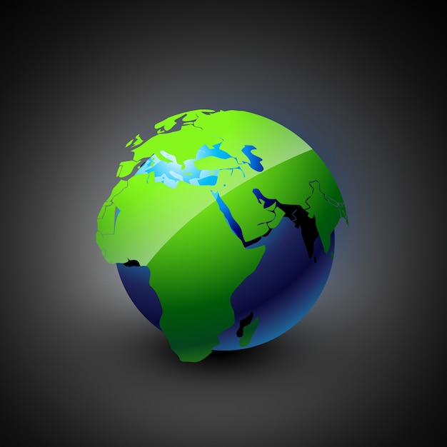 Gloassy Vector Earth Design Illustration