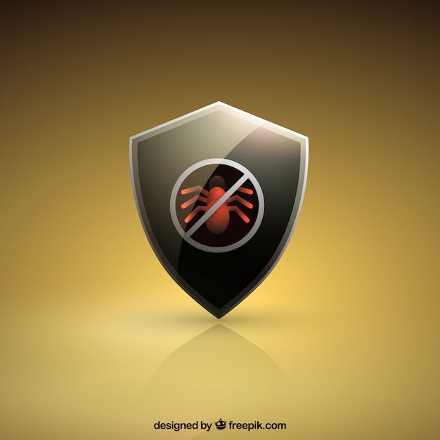 Golden shield background antivirus