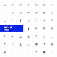 Vecteur gratuit golf grande collection d'icônes