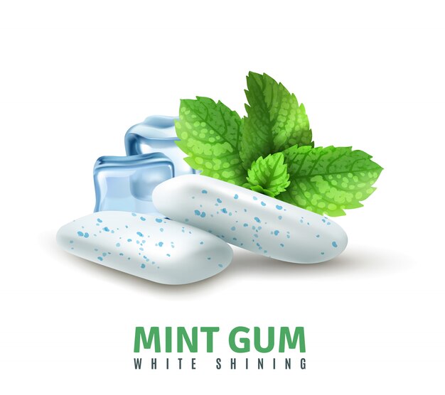 Gomme à la menthe réaliste