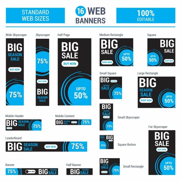 Google Adsense Bleu Big Sale Banners