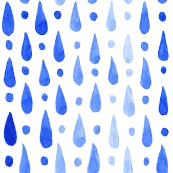 Gouttes et points bleus à l'aquarelle sur fond blanc. modèle sans couture de l'eau. illustration vectorielle