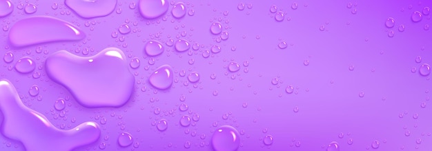 Vecteur gratuit gouttes de sérum de collagène liquide sur fond violet