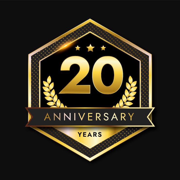 Vecteur gratuit gradient 20e anniversaire et anniversaire
