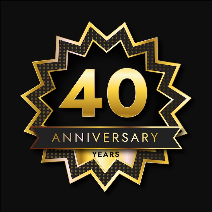 Vecteur gratuit gradient 40e anniversaire et anniversaire