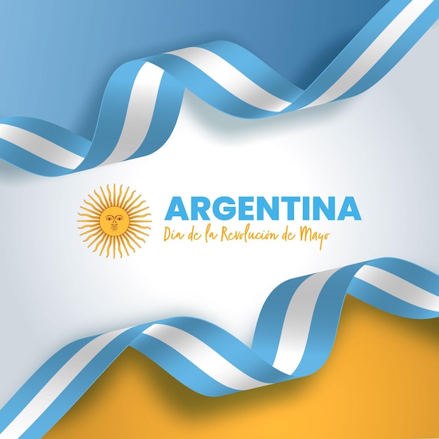 Vecteur gratuit gradient argentin dia de la revolucion de mayo illustration