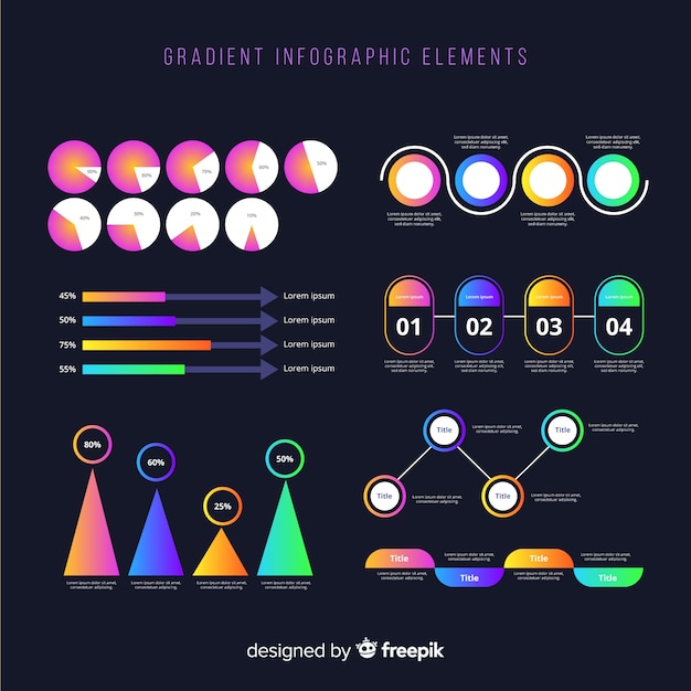 Gradient Business Infographics Pack D'éléments