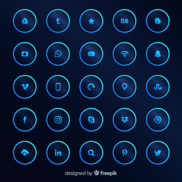 Vecteur gratuit gradient collection de logo de médias sociaux