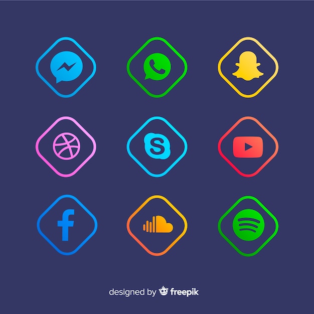 Vecteur gratuit gradient collection de logo de médias sociaux