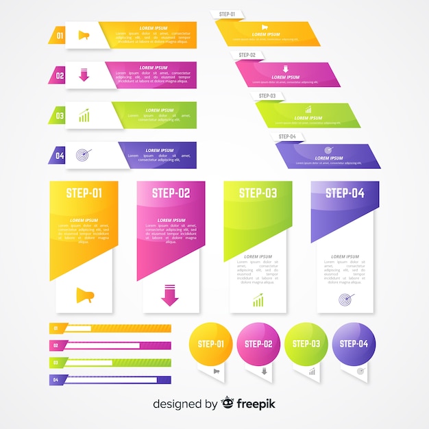 Gradient Infographic Element Set