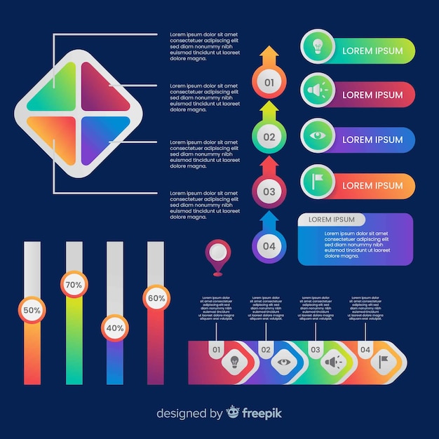 Vecteur gratuit gradient infographic elements set