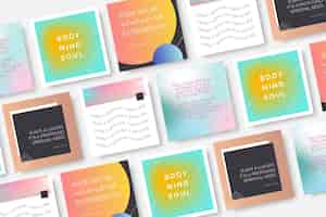 Vecteur gratuit gradient inspirational citations instagram post pack