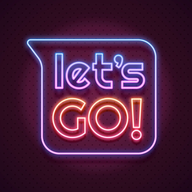 Vecteur gratuit gradient lettering let's go message