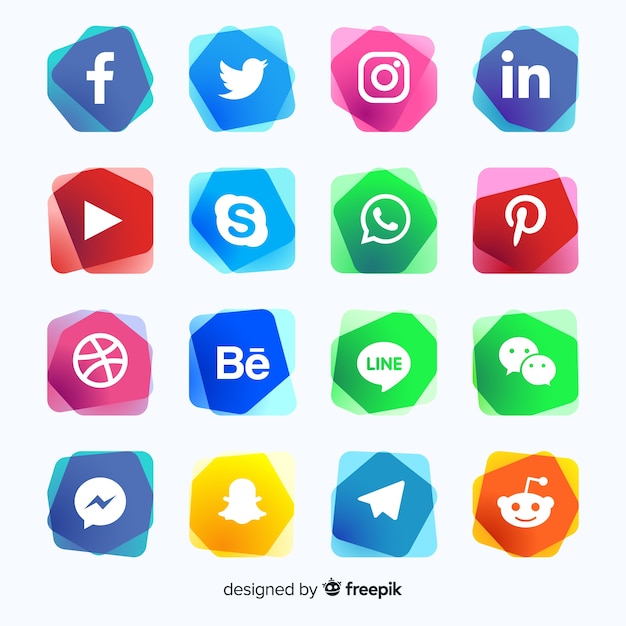 Vecteur gratuit gradient médias sociaux logo collectio