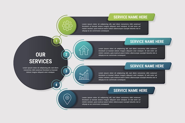 Gradient Notre Modèle D'infographie De Services