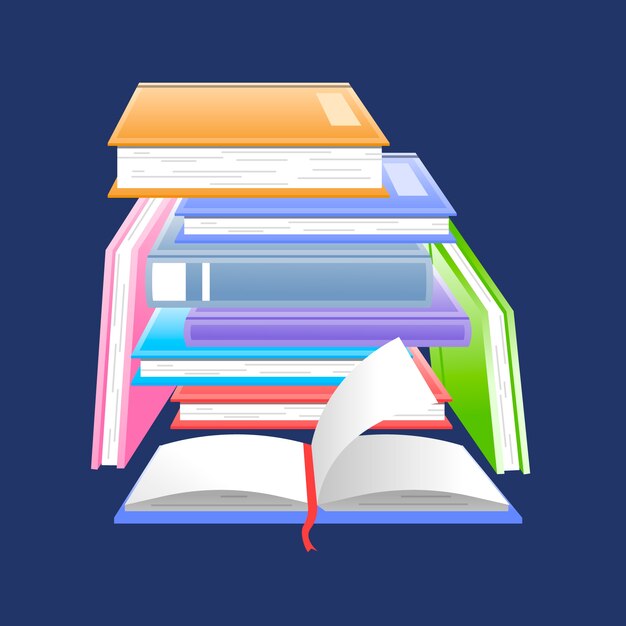 Gradient pile d'illustration de livres