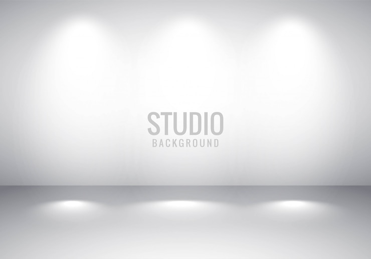 Vecteur gratuit gradient de studio dans une pièce vide grise