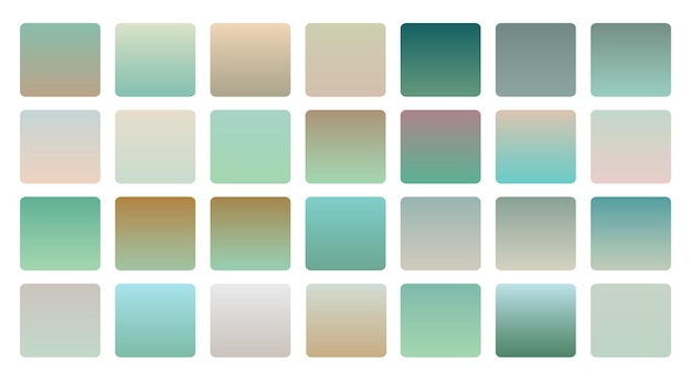 Vecteur gratuit gradients de couleur verte désaturés doux mis en illustration vectorielle