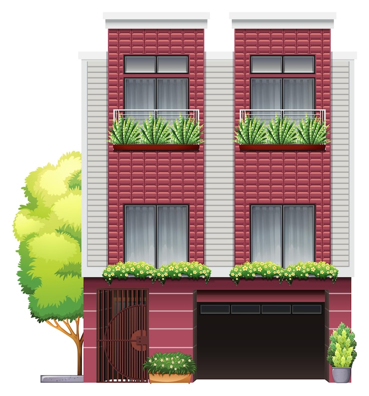 Vecteur gratuit un grand bâtiment