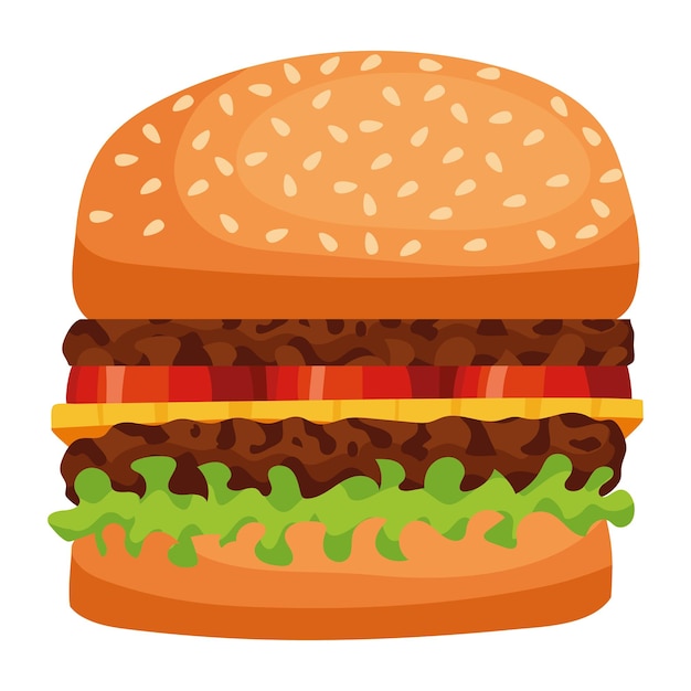 Vecteur gratuit le grand dessin de cheeseburger