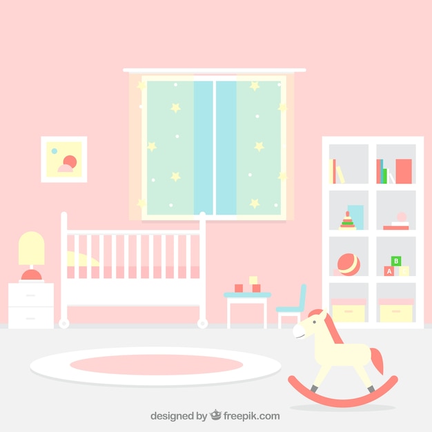 Grande Chambre De Bébé Avec Mur Rose