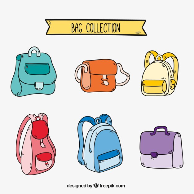 Grande collection de différents types de sacs à dos