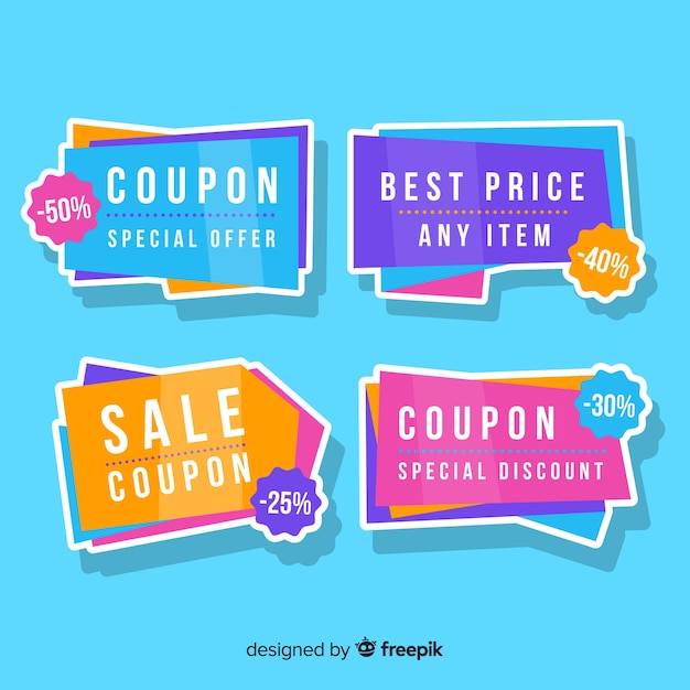 Grande Collection D'étiquettes De Vente De Coupons