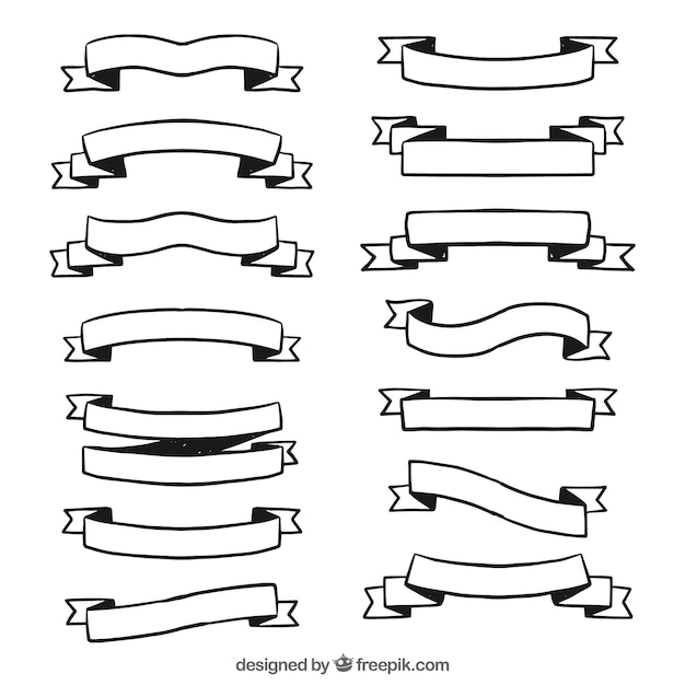 Vecteur gratuit grande collection de rubans décoratifs vintage